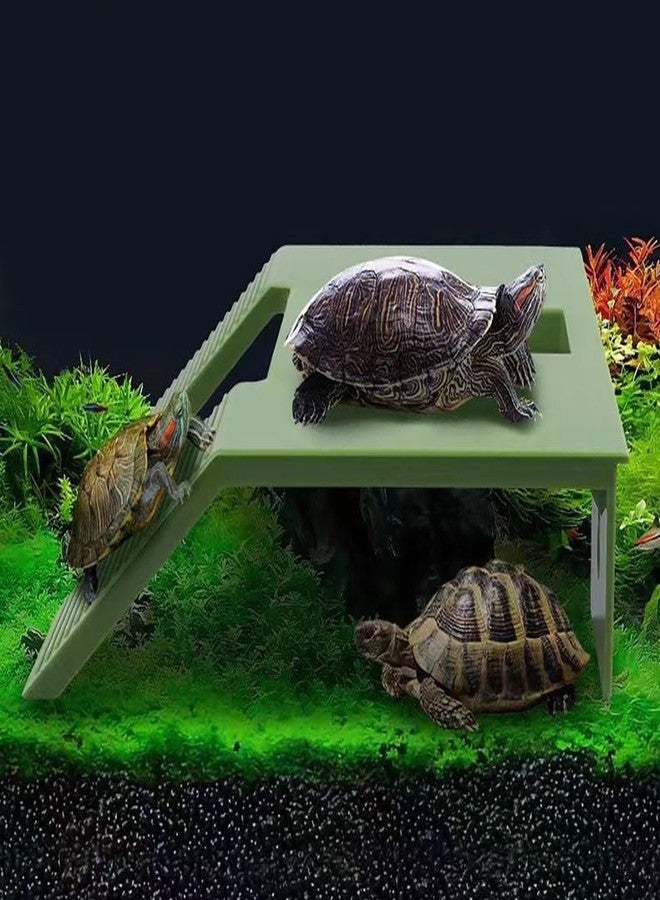 YCSSSD Turtle Basking Platform, Turtle Tank Decoration Accessories, Amphibian Pet Climbing Ladder Ramp Resting Terrace Deck, Green - Image 3